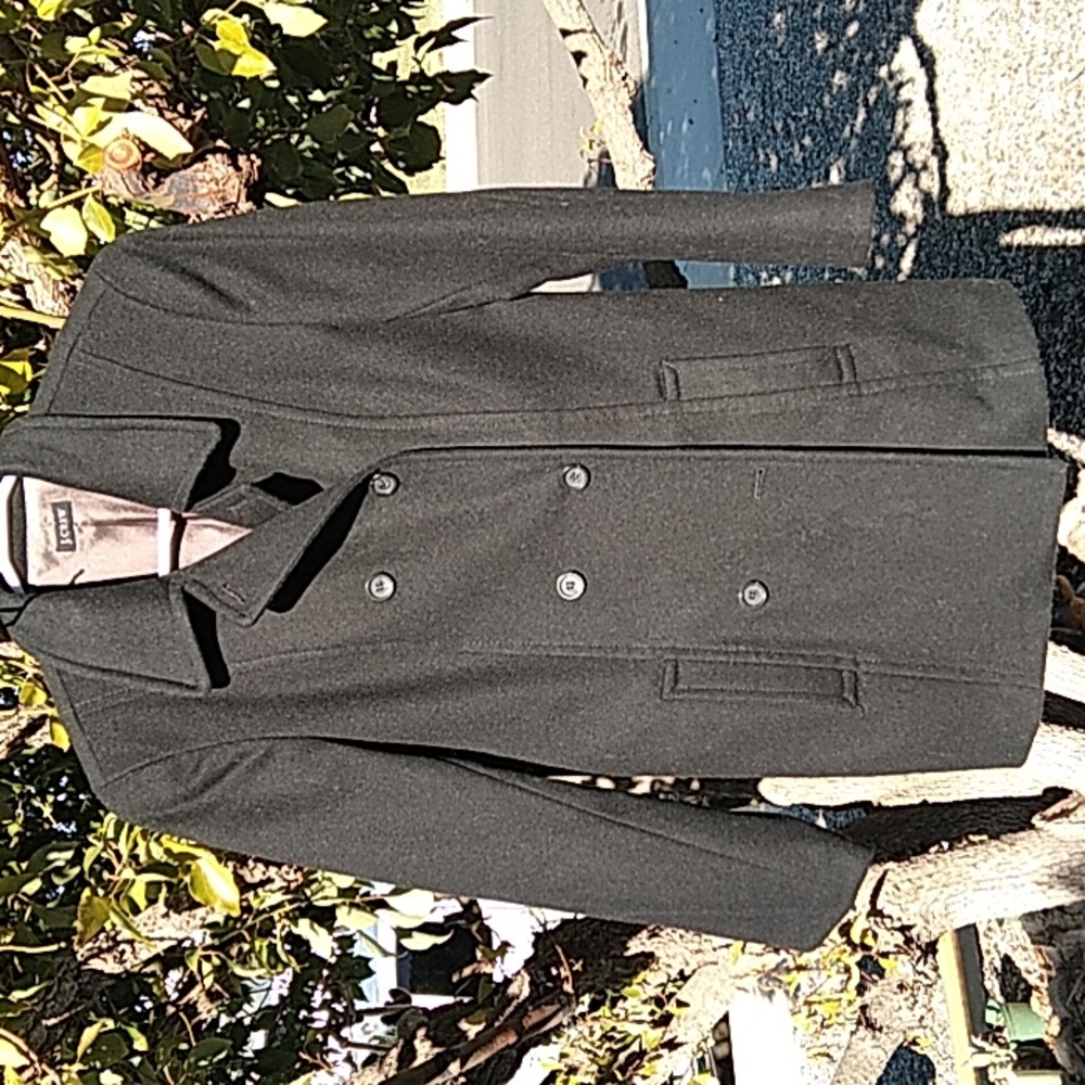 J Crew Black Wool Hip length Blazer Size 12